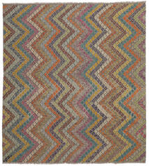  Kelim Afghan Old Style Teppich 269X295 Echter Orientalischer Handgewebter Dunkelbraun/Dunkelgrau Großer (Wolle, Afghanistan)