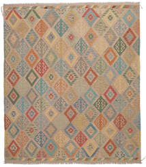  Kelim Afghan Old Style Teppich 248X288 Echter Orientalischer Handgewebter Braun/Dunkelbraun (Wolle, Afghanistan)