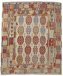  Kelim Afghan Old Style Teppich 256X302 Echter Orientalischer Handgewebter Dunkelbraun/Dunkelgrau Großer (Wolle, Afghanistan)