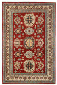  Kazak Teppich 200X305 Echter Orientalischer Handgeknüpfter Dunkelbraun/Dunkelgrün (Wolle, Afghanistan)