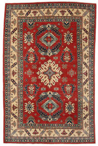  Kazak Teppich 190X294 Echter Orientalischer Handgeknüpfter Schwartz/Dunkelrot (Wolle, Afghanistan)