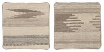  Patchwork Kissenhülle - Iran Teppich 50X50 Echter Orientalischer Handgeknüpfter Quadratisch Hellbraun/Dunkelbraun (Wolle, Persien/Iran)