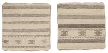 Patchwork Kissenhülle - Iran Teppich 50X50 Echter Orientalischer Handgeknüpfter Quadratisch Hellbraun/Braun (Wolle, Persien/Iran)