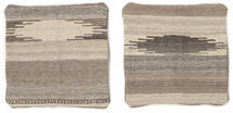  Patchwork Kissenhülle - Iran Teppich 50X50 Echter Orientalischer Handgeknüpfter Quadratisch Dunkelbraun/Hellbraun (Wolle, Persien/Iran)