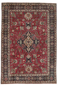  Täbriz Teppich 200X293 Echter Orientalischer Handgeknüpfter Schwartz/Dunkelbraun (Wolle, Persien/Iran)