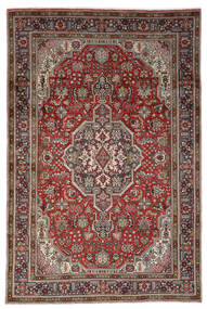  Täbriz Teppich 203X305 Echter Orientalischer Handgeknüpfter Dunkelbraun/Schwartz (Wolle, Persien/Iran)