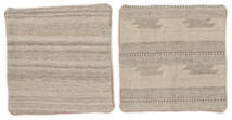  Patchwork Kissenhülle - Iran Teppich 65X65 Echter Orientalischer Handgeknüpfter Quadratisch Braun/Hellbraun (Wolle, Persien/Iran)