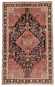  Toiserkan Teppich 130X213 Echter Orientalischer Handgeknüpfter Schwartz/Dunkelrot (Wolle, Persien/Iran)