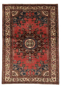  Hamadan Teppich 136X193 Echter Orientalischer Handgeknüpfter Schwartz/Dunkelbraun (Wolle, Persien/Iran)