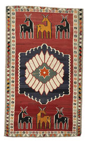  Kelim Vintage Teppich 148X251 Echter Orientalischer Handgewebter Dunkelrot/Schwarz (Wolle, )