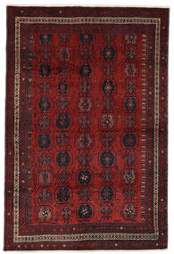  Afshar Teppich 154X229 Echter Orientalischer Handgeknüpfter Schwartz/Dunkelrot (Wolle, Persien/Iran)
