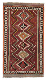  Kelim Vintage Teppich 137X247 Echter Orientalischer Handgewebter Dunkelrot/Schwarz (Wolle, )