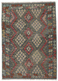  Kelim Afghan Old Style Teppich 121X175 Echter Orientalischer Handgewebter Schwartz/Dunkelbraun (Wolle, Afghanistan)