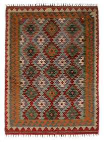  Kelim Afghan Old Style Teppich 126X173 Echter Orientalischer Handgewebter Schwartz/Dunkelbraun (Wolle, Afghanistan)