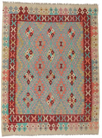  Kelim Afghan Old Style Teppich 133X175 Echter Orientalischer Handgewebter Dunkelbraun/Dunkelgrau (Wolle, Afghanistan)