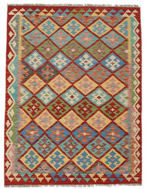  Kelim Afghan Old Style Teppich 128X167 Echter Orientalischer Handgewebter Dunkelgrün/Dunkelbraun (Wolle, Afghanistan)