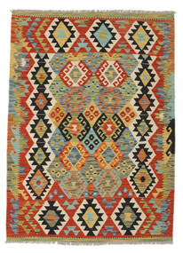  Kelim Afghan Old Style Teppich 130X178 Echter Orientalischer Handgewebter Schwartz/Dunkelrot (Wolle, Afghanistan)
