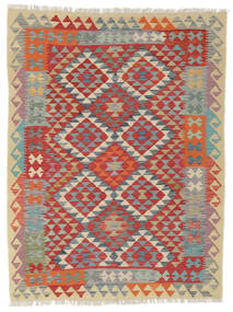  Kelim Afghan Old Style Teppich 132X175 Echter Orientalischer Handgewebter Dunkelrot/Beige (Wolle, Afghanistan)