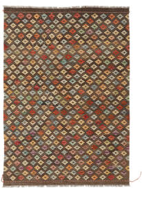  Kelim Afghan Old Style Teppich 126X176 Echter Orientalischer Handgewebter Dunkelbraun/Schwartz (Wolle, Afghanistan)