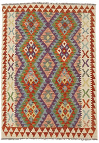  Kelim Afghan Old Style Teppich 124X175 Echter Orientalischer Handgewebter Dunkelrot/Dunkelgrün (Wolle, Afghanistan)