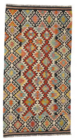  Kelim Afghan Old Style Teppich 103X192 Echter Orientalischer Handgewebter Dunkelbraun/Schwartz (Wolle, Afghanistan)