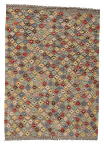  Kelim Afghan Old Style Teppich 124X173 Echter Orientalischer Handgewebter Dunkelbraun/Braun (Wolle, Afghanistan)