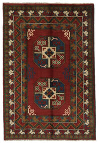  Afghan Teppich 101X150 Echter Orientalischer Handgeknüpfter Schwartz (Wolle, Afghanistan)