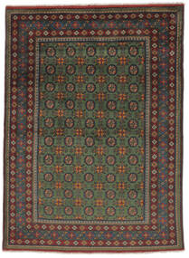  Afghan Teppich 150X205 Echter Orientalischer Handgeknüpfter Schwartz/Dunkelbraun (Wolle, Afghanistan)