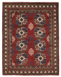  Afghan Teppich 158X201 Echter Orientalischer Handgeknüpfter Schwartz/Dunkelbraun (Wolle, Afghanistan)