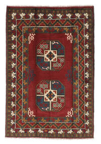  Afghan Teppich 102X150 Echter Orientalischer Handgeknüpfter Schwartz/Dunkelbraun (Wolle, Afghanistan)