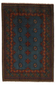  Afghan Teppich 99X147 Echter Orientalischer Handgeknüpfter Schwartz/Weiß/Creme (Wolle, Afghanistan)