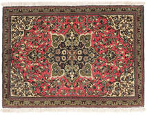  Ghom Kork/Seide Teppich 60X85 Echter Orientalischer Handgeknüpfter Schwartz/Dunkelbraun (Wolle/Seide, Persien/Iran)