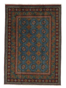  Afghan Teppich 99X140 Echter Orientalischer Handgeknüpfter Schwartz/Weiß/Creme (Wolle, Afghanistan)
