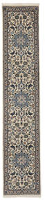  Nain Teppich 57X292 Echter Orientalischer Handgeknüpfter Läufer Schwartz/Dunkelgrau (Wolle, Persien/Iran)