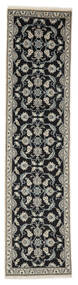  Nain Teppich 74X308 Echter Orientalischer Handgeknüpfter Läufer Schwartz/Beige (Wolle, Persien/Iran)