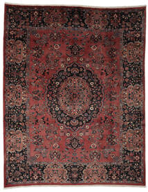 Echter Teppich Maschad Fine Teppich 299X376 Schwarz/Dunkelrot Großer (Wolle, Persien/Iran)