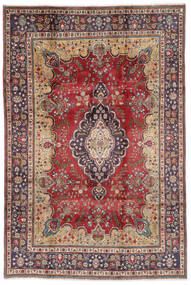  Täbriz Teppich 200X294 Echter Orientalischer Handgeknüpfter Dunkelbraun/Schwartz (Wolle, Persien/Iran)