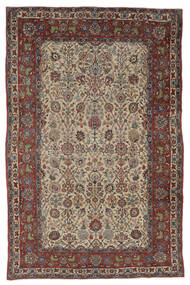  Isfahan Ca. 1900 Teppich 213X321 Echter Orientalischer Handgeknüpfter Dunkelbraun/Schwartz (Wolle/Seide, Persien/Iran)