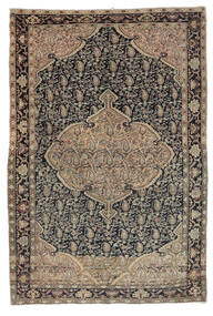  135X200 Antik Farahan Ca. 1900 Teppich Handgeknüpfter Teppich Braun/Schwarz Persien/Iran 