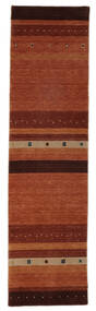  Gabbeh Indisch Teppich 80X300 Echter Moderner Handgeknüpfter Läufer Schwartz/Dunkelrot (Wolle, Indien)
