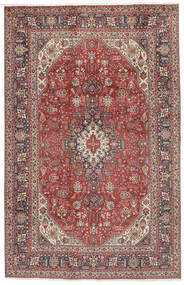  Täbriz Teppich 200X308 Echter Orientalischer Handgeknüpfter Dunkelbraun/Dunkelrot (Wolle, Persien/Iran)