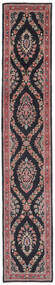  Orientalischer Sarough Teppich Teppich 70X390 Läufer Schwarz/Dunkelrot (Wolle, Persien/Iran)