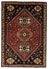  Shiraz Teppich 118X173 Echter Orientalischer Handgeknüpfter Schwartz/Dunkelbraun (Wolle, Persien/Iran)