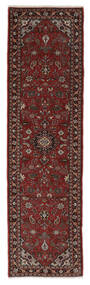  Hamadan Teppich 80X293 Echter Orientalischer Handgeknüpfter Läufer Schwartz/Dunkelbraun (Wolle, Persien/Iran)