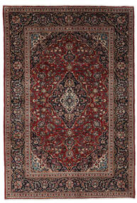  Keshan Teppich 197X300 Echter Orientalischer Handgeknüpfter Schwartz/Dunkelbraun (Wolle, Persien/Iran)