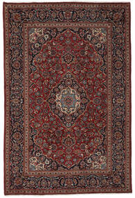  Keshan Teppich 199X301 Echter Orientalischer Handgeknüpfter Schwartz/Dunkelbraun (Wolle, Persien/Iran)