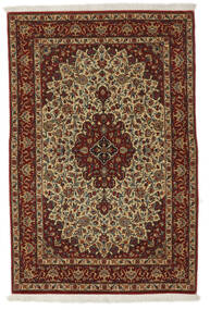 108X165 Ghom Kork/Seide Teppich Teppich Echter Orientalischer Handgeknüpfter Schwarz/Braun ( Persien/Iran)