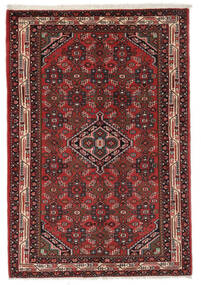 Asadabad Teppich Teppich 103X150 Schwarz/Dunkelrot (Wolle, Persien/Iran)