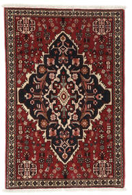  Persischer Abadeh Teppich Teppich 75X113 Schwarz/Dunkelrot (Wolle, Persien/Iran)
