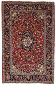  Persischer Keshan Teppich Teppich 196X305 Schwarz/Dunkelrot (Wolle, Persien/Iran)